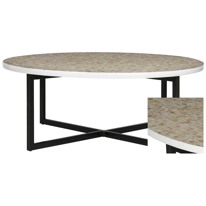 SAFAVIEH Marharita Tavolino da caffè crema - 39,8 x 39,8 x 15,4 - 40Wx40Dx15H