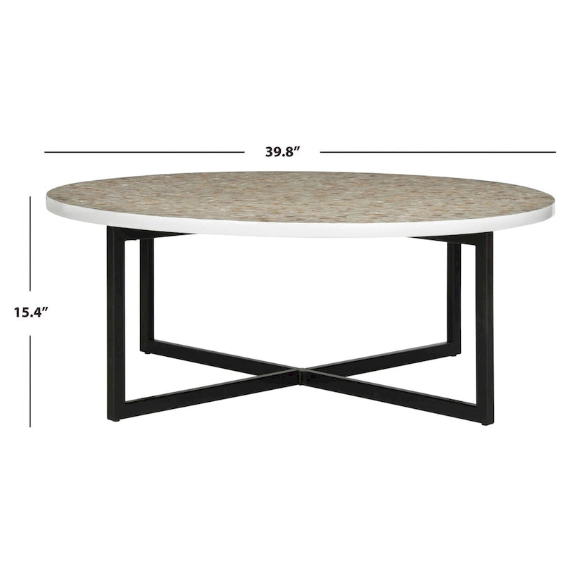 SAFAVIEH Marharita Tavolino da caffè crema - 39,8 x 39,8 x 15,4 - 40Wx40Dx15H