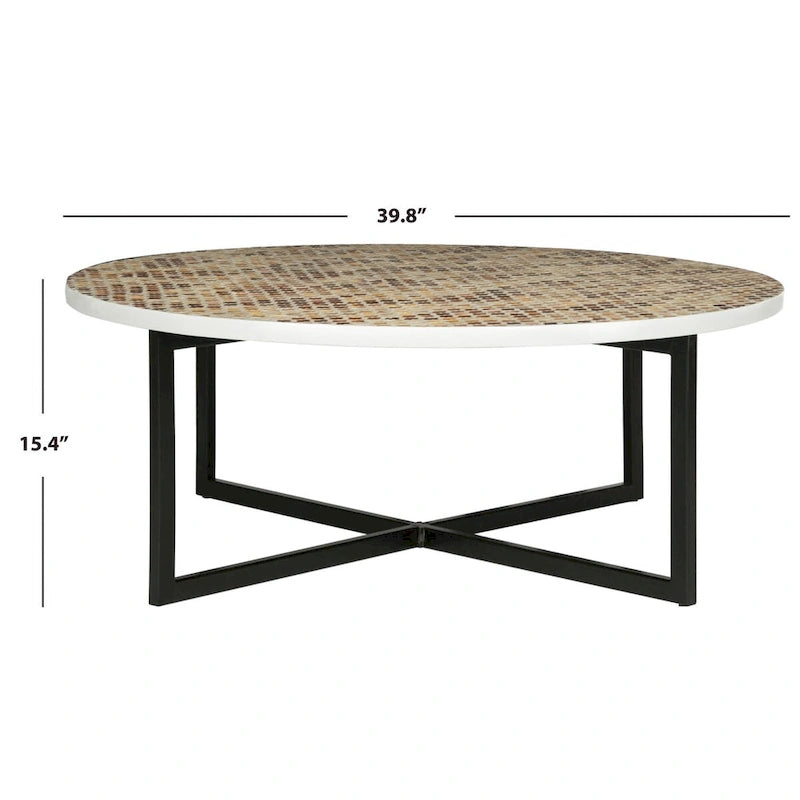 SAFAVIEH Marharita Tavolino da caffè crema - 39,8 x 39,8 x 15,4 - 40Wx40Dx15H