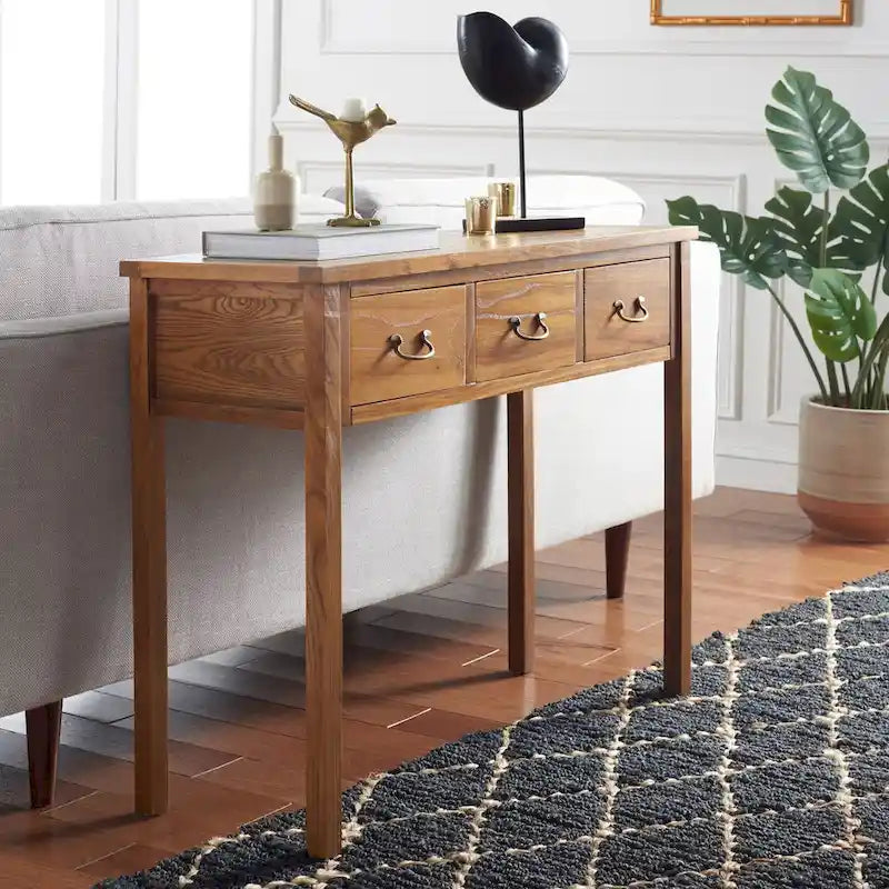 SAFAVIEH Marleine Console vieillie grise - 39,4 x 14,2 x 31,7 - 39Lx14Px32H