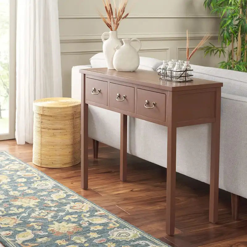 SAFAVIEH Marleine Console vieillie grise - 39,4 x 14,2 x 31,7 - 39Lx14Px32H