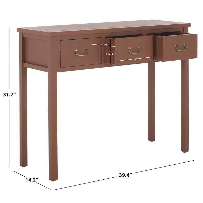 SAFAVIEH Marleine Console vieillie grise - 39,4 x 14,2 x 31,7 - 39Lx14Px32H