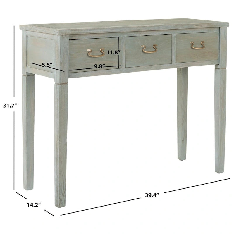 SAFAVIEH Marleine Console vieillie grise - 39,4 x 14,2 x 31,7 - 39Lx14Px32H