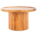 Table basse piédestal ronde Lovey SAFAVIEH - Naturel. - 28Lx28Px16H