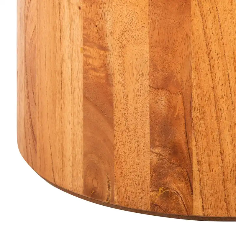 Table basse piédestal ronde Lovey SAFAVIEH - Naturel. - 28Lx28Px16H