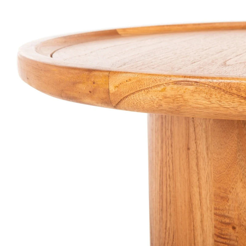 Table basse piédestal ronde Lovey SAFAVIEH - Naturel. - 28Lx28Px16H