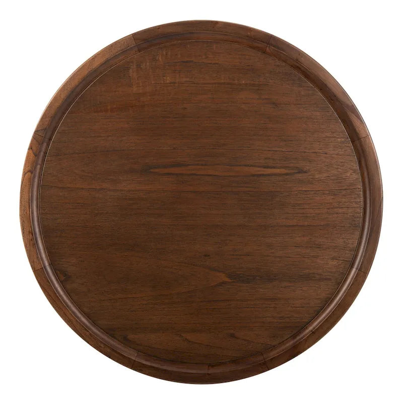Table basse piédestal ronde Lovey SAFAVIEH - Naturel. - 28Lx28Px16H