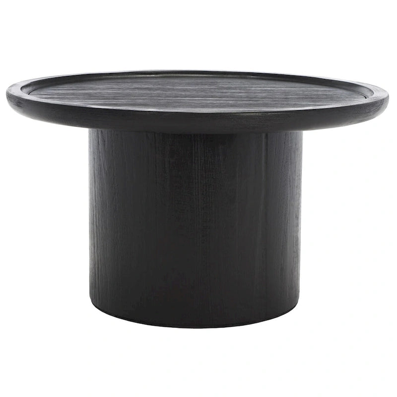 Table basse piédestal ronde Lovey SAFAVIEH - Naturel. - 28Lx28Px16H