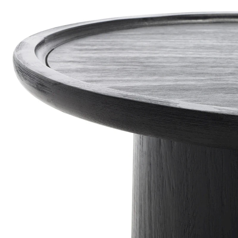 Table basse piédestal ronde Lovey SAFAVIEH - Naturel. - 28Lx28Px16H
