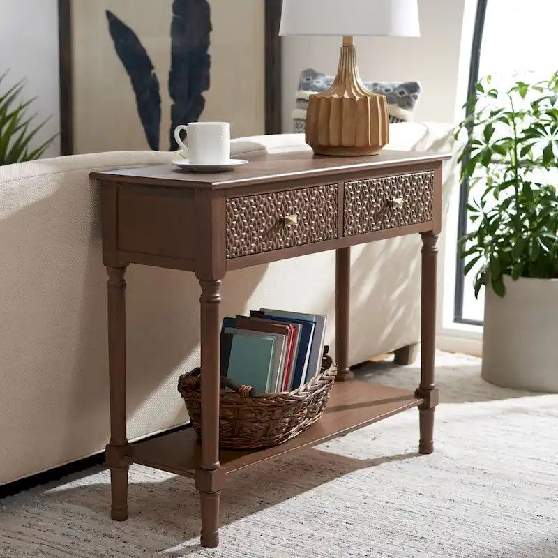 SAFAVIEH Salina Tavolo Consolle 2 Cassetti - 35,5 L x 13 P x 29,5 H - 36Lx13Px30H