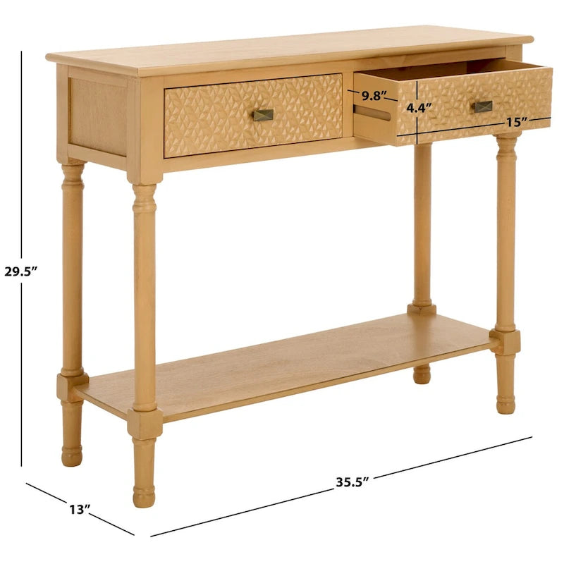 SAFAVIEH Salina Tavolo Consolle 2 Cassetti - 35,5 L x 13 P x 29,5 H - 36Lx13Px30H