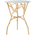 SAFAVIEH Treasures Lawanda Table d'appoint avec plateau or/bleu-blanc - 18 L x 18 P x 22,5 H - 18Px18Lx23H