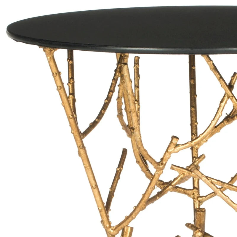 SAFAVIEH Treasures Lawanda Table d'appoint avec plateau or/bleu-blanc - 18 L x 18 P x 22,5 H - 18Px18Lx23H