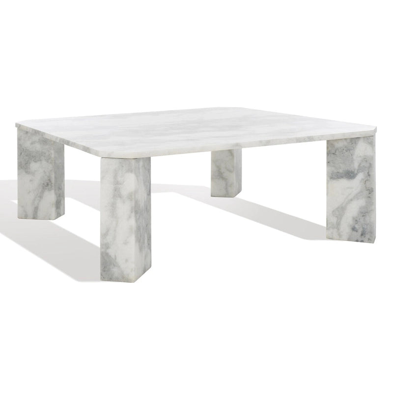 Tavolino quadrato SAFAVIEH Couture Elseline con ripiano in marmo - 101,6 cm L x 101,6 cm P x 38,1 cm H - 101,6Lx101,6Px38,1H