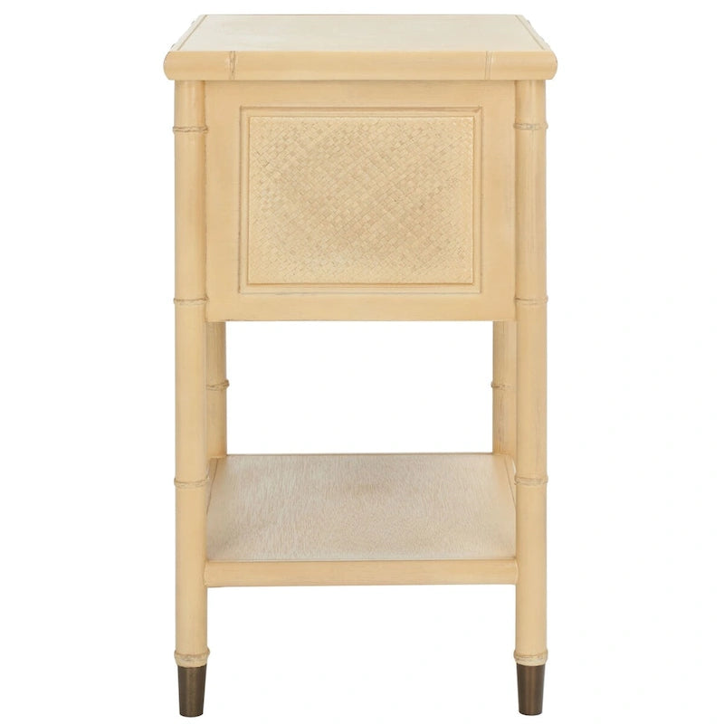 Table d'appoint 2 tiroirs 1 étagère Dessa SAFAVIEH. - 21 L x 18 P x 27 H - 21Lx18Px27H