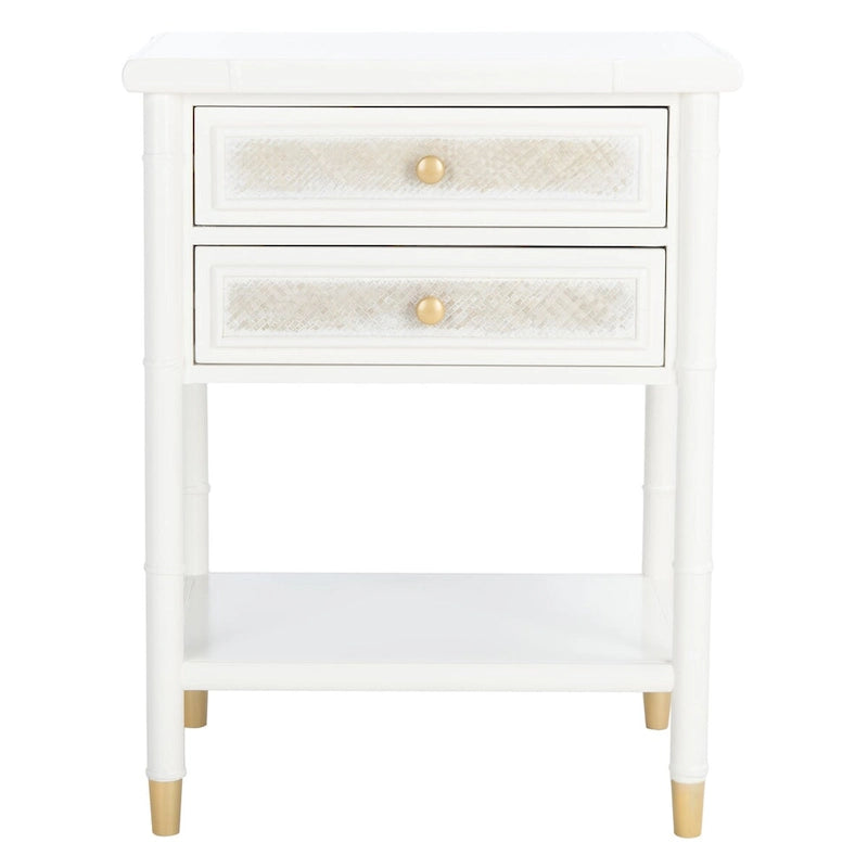 Table d'appoint 2 tiroirs 1 étagère Dessa SAFAVIEH. - 21 L x 18 P x 27 H - 21Lx18Px27H