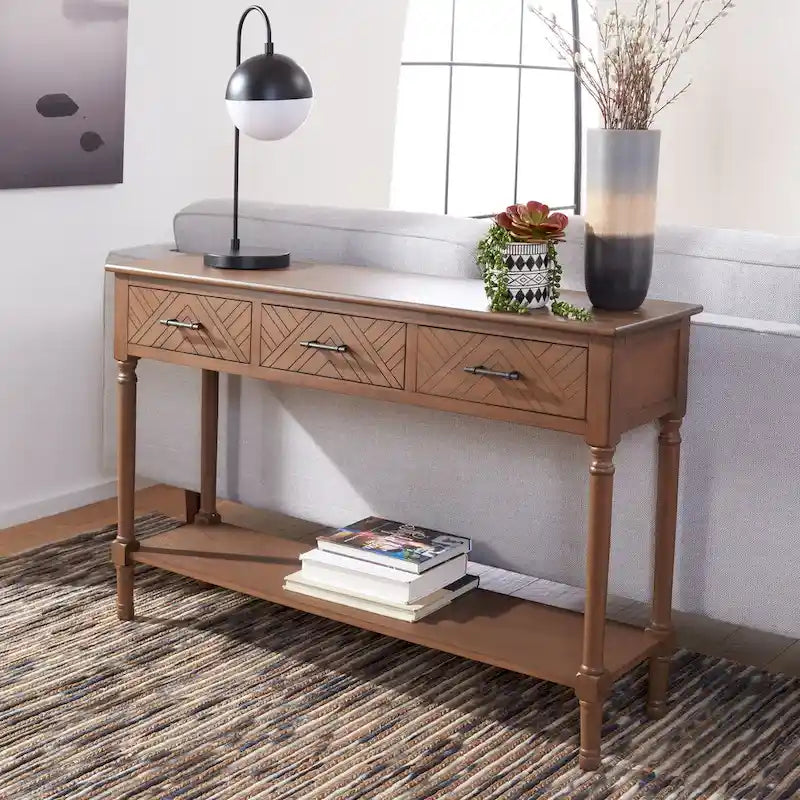 SAFAVIEH Jeanie Tavolino consolle a 3 cassetti con ripiano inferiore - 47,3 L x 13 P x 29,5 A - 47Lx13Px30A