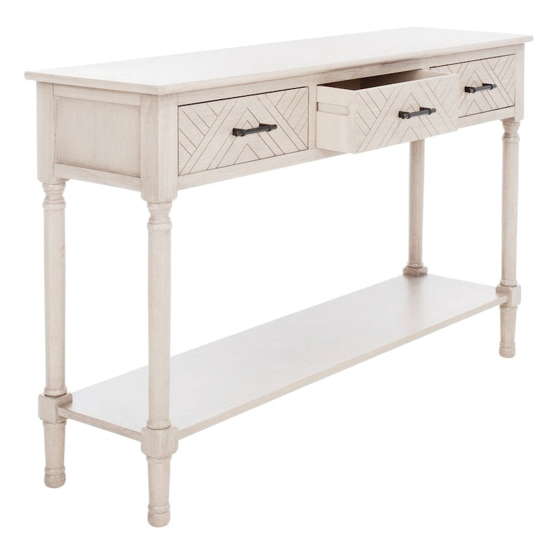 SAFAVIEH Jeanie Tavolino consolle a 3 cassetti con ripiano inferiore - 47,3 L x 13 P x 29,5 A - 47Lx13Px30A