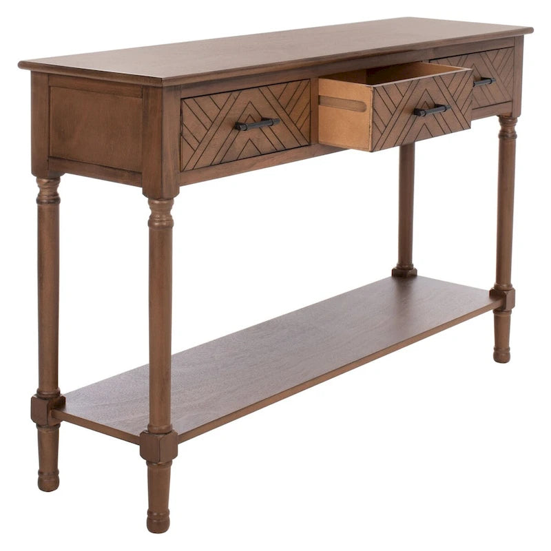 SAFAVIEH Jeanie Tavolino consolle a 3 cassetti con ripiano inferiore - 47,3 L x 13 P x 29,5 A - 47Lx13Px30A