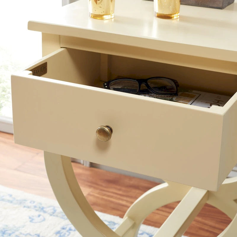 SAFAVIEH Liller Table de chevet à 1 tiroir (entièrement assemblée) - 18 L x 15 P x 27 H - 18Lx15Px27H