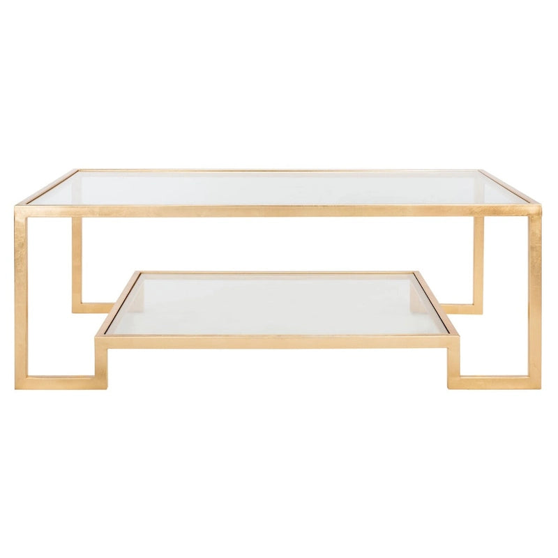 Tavolino rettangolare SAFAVIEH Couture Delila con foglie d'oro - 51,3 L x 27,5 P x 17,8 A - 51Lx28Px18A
