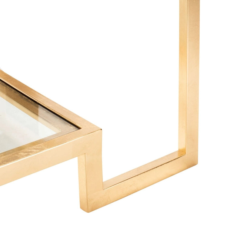 Tavolino rettangolare SAFAVIEH Couture Delila con foglie d'oro - 51,3 L x 27,5 P x 17,8 A - 51Lx28Px18A