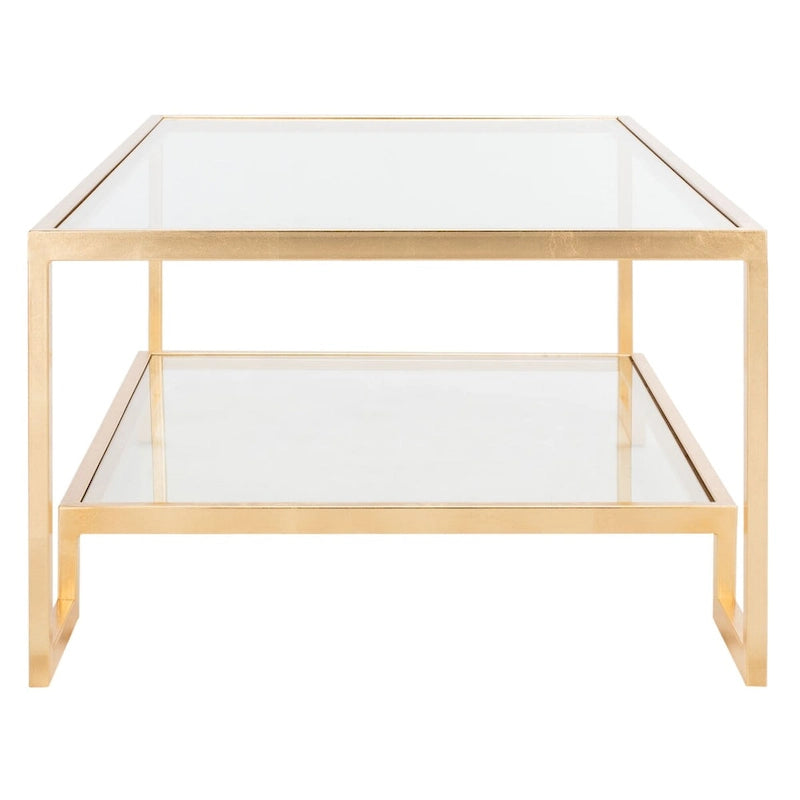 Tavolino rettangolare SAFAVIEH Couture Delila con foglie d'oro - 51,3 L x 27,5 P x 17,8 A - 51Lx28Px18A