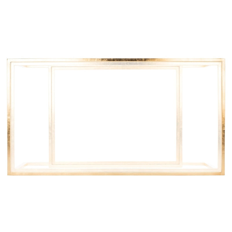 Tavolino rettangolare SAFAVIEH Couture Delila con foglie d'oro - 51,3 L x 27,5 P x 17,8 A - 51Lx28Px18A