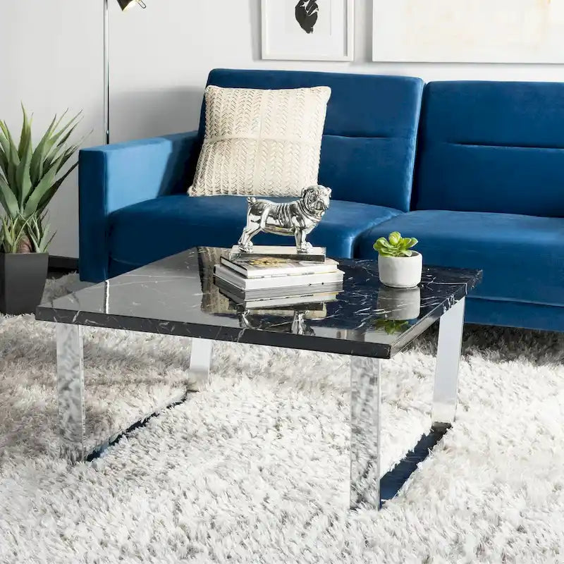 SAFAVIEH Bea Tavolino Quadrato Nero/Ottone - 80 x 80 x 40 cm - 32Lx32Px16H