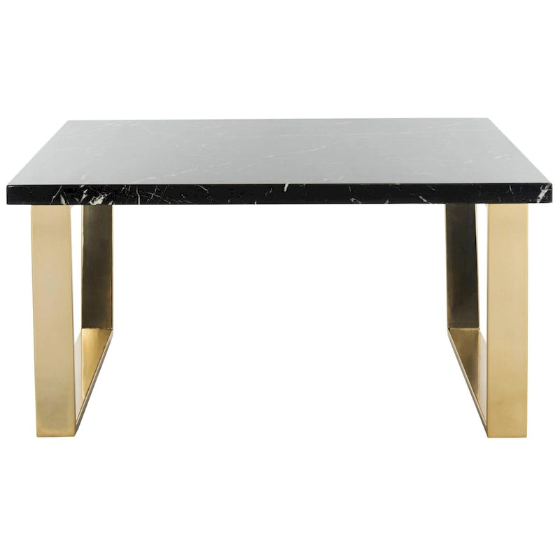 SAFAVIEH Bea Tavolino Quadrato Nero/Ottone - 80 x 80 x 40 cm - 32Lx32Px16H