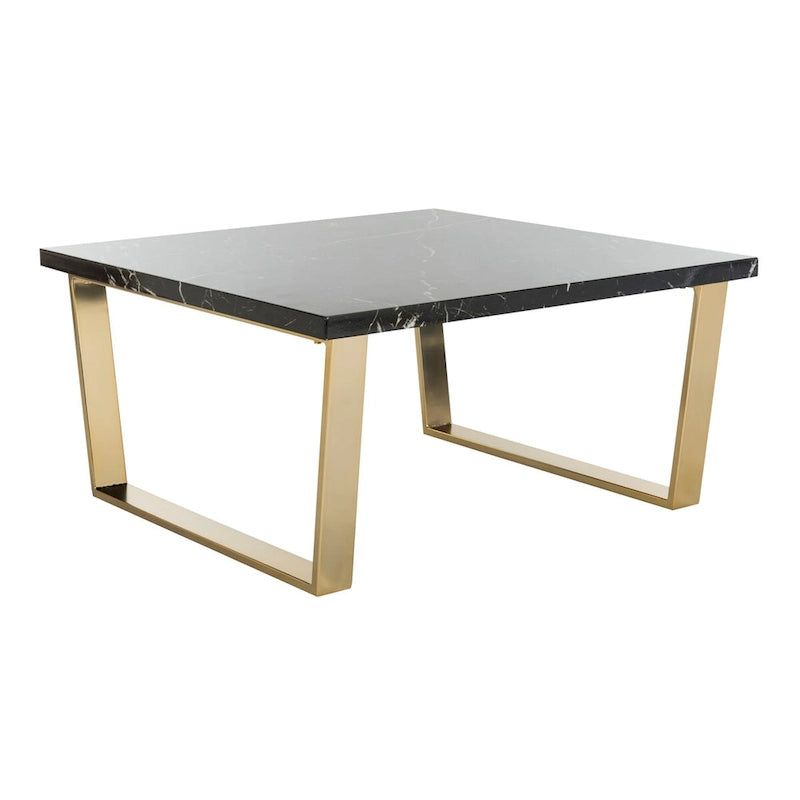 SAFAVIEH Bea Tavolino Quadrato Nero/Ottone - 80 x 80 x 40 cm - 32Lx32Px16H