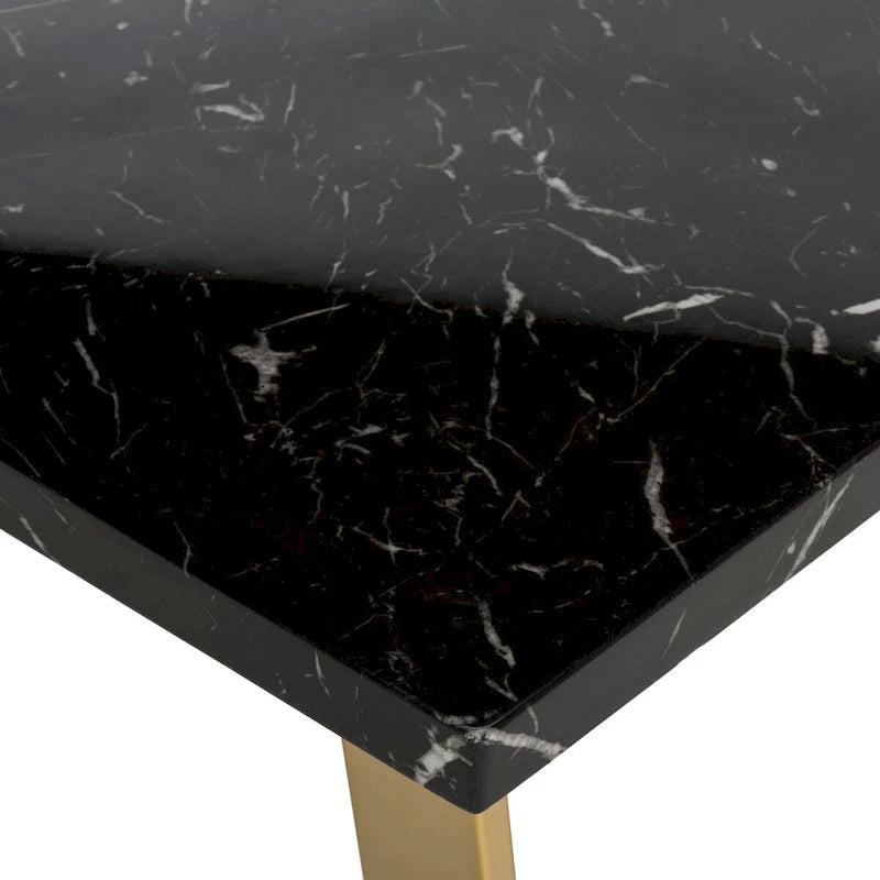 SAFAVIEH Bea Tavolino Quadrato Nero/Ottone - 80 x 80 x 40 cm - 32Lx32Px16H