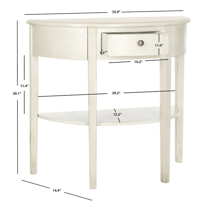 SAFAVIEH Sabina Table Console Bouleau Blanc Cassé - 33.9 x 14.4 x 30.1 - 34Lx14Px30H