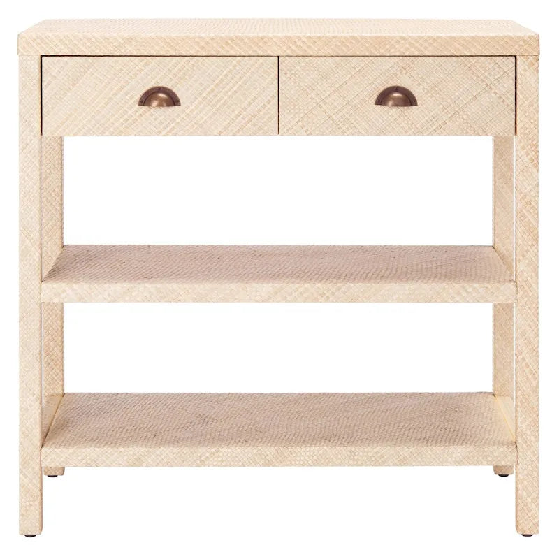 Tavolo consolle SAFAVIEH Iza in rafia naturale chiaro/oro - 31 L x 14 P x 30 H - 31Lx14Px30H
