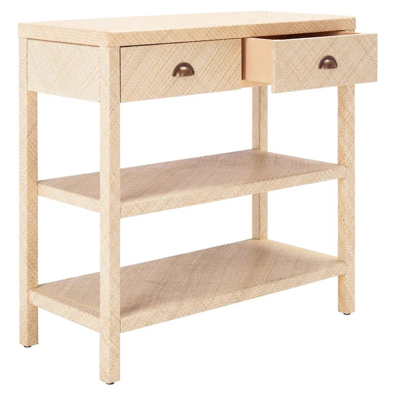 Tavolo consolle SAFAVIEH Iza in rafia naturale chiaro/oro - 31 L x 14 P x 30 H - 31Lx14Px30H