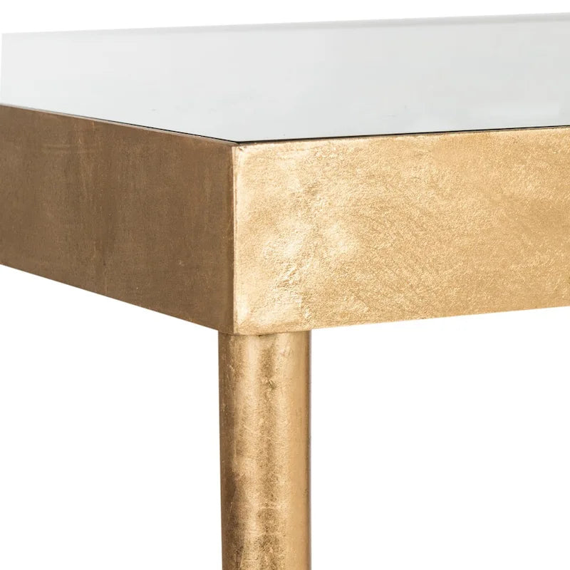 SAFAVIEH Nannette Table Console Papillon Finition Feuille d'Or Vieillie - 42Wx12Dx30H