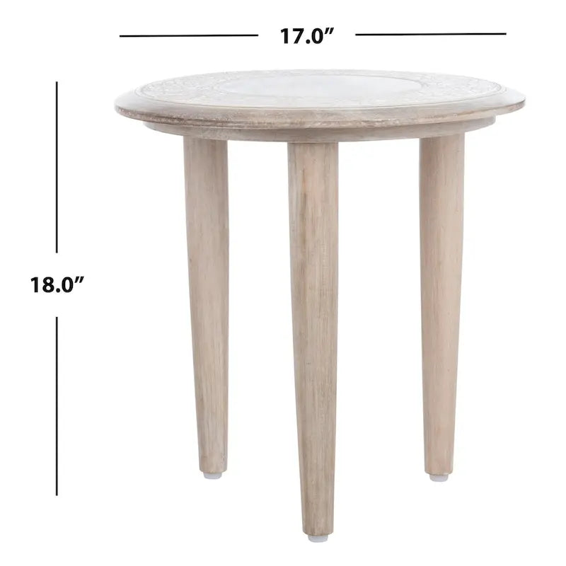 Table d'appoint sculptée Adolfa SAFAVIEH - 17 x 17 x 18 - 17L x 17P x 18H