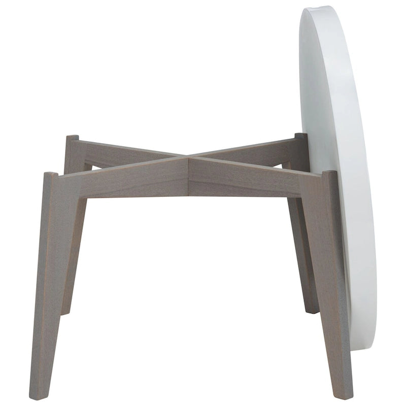 SAFAVIEH Sharron Tavolino/Comodino Laccato Bianco/Grigio - 0 - 32 x 32 x 18 - 32L x 32P x 18A