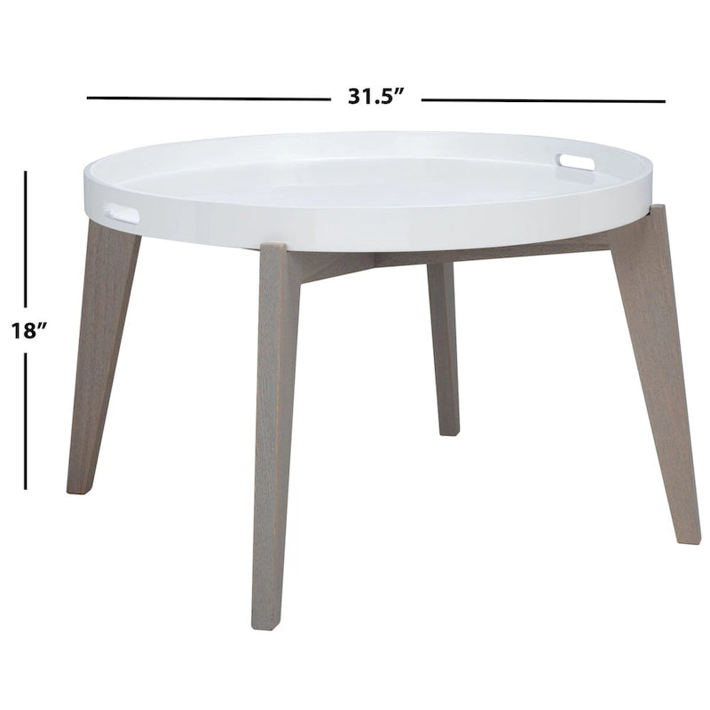 SAFAVIEH Sharron Tavolino/Comodino Laccato Bianco/Grigio - 0 - 32 x 32 x 18 - 32L x 32P x 18A