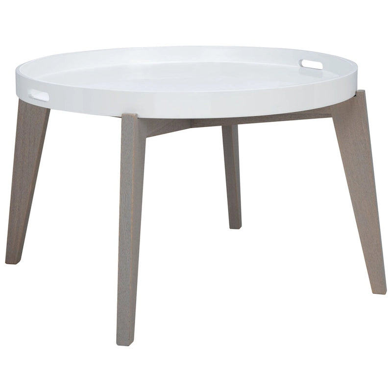 SAFAVIEH Sharron Tavolino/Comodino Laccato Bianco/Grigio - 0 - 32 x 32 x 18 - 32L x 32P x 18A