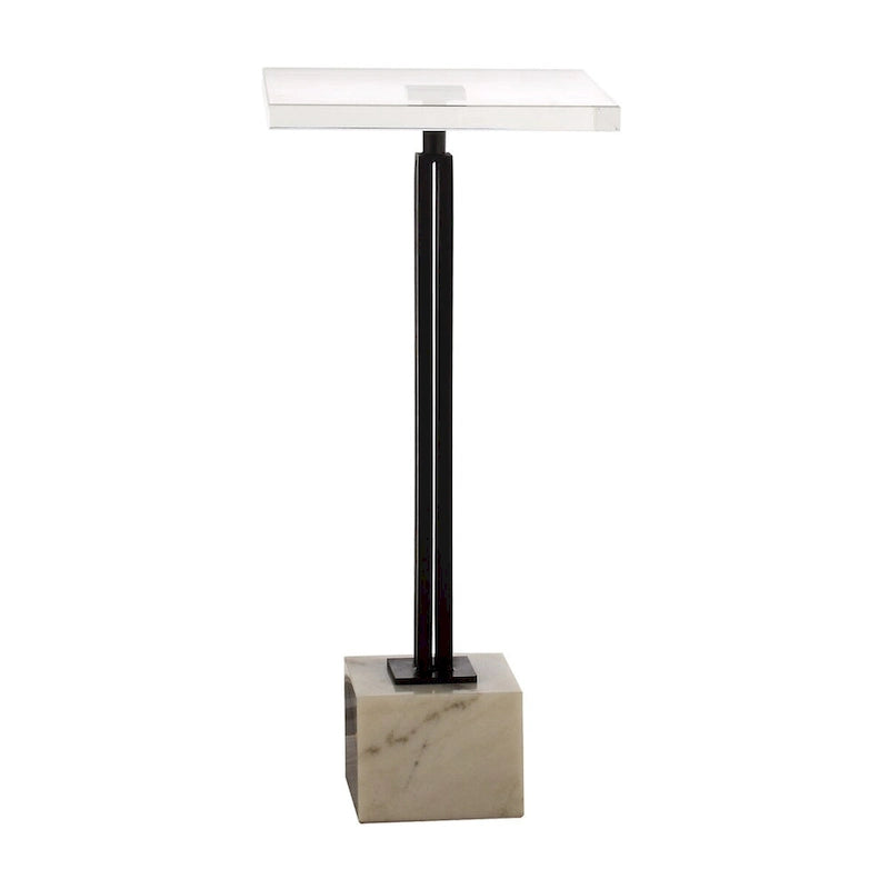 Table d'appoint Table basse 11 po, finition noir classique, verre