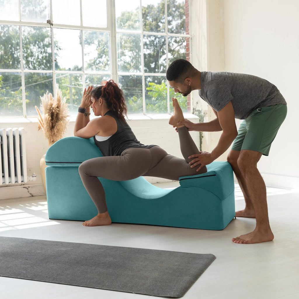 Avana Kami Chaise convertibile / Yoga e Massaggio - Pouf 2 in 1 con sedia a sdraio yoga pieghevole a scomparsa, Microvelvet - N/D
