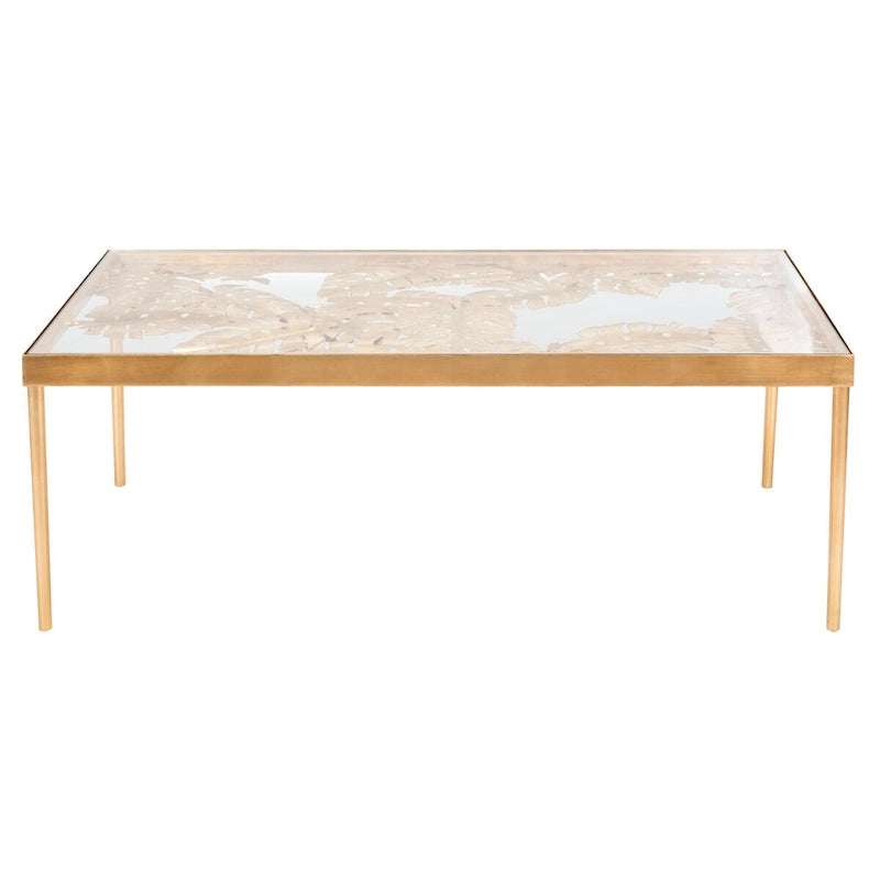 Table basse SAFFAVIEH Rianda feuille de palmier - 24 x 47,5 x 18 - 24Wx48Dx18H