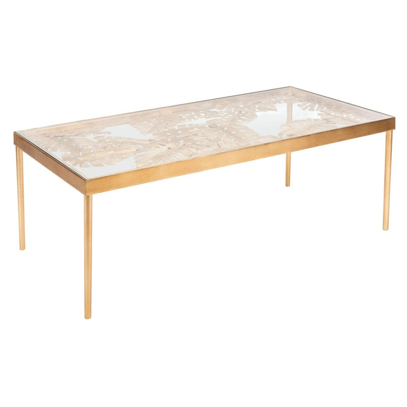Table basse SAFFAVIEH Rianda feuille de palmier - 24 x 47,5 x 18 - 24Wx48Dx18H