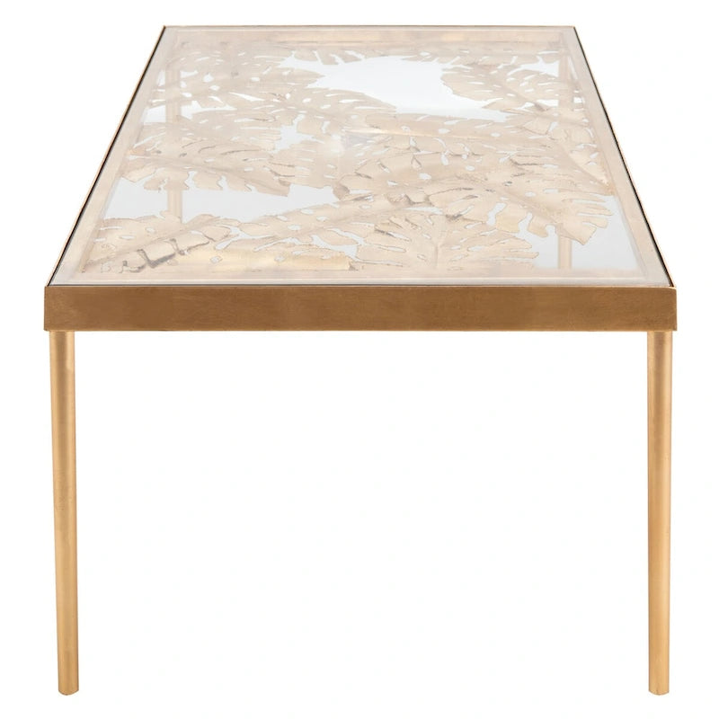 Table basse SAFFAVIEH Rianda feuille de palmier - 24 x 47,5 x 18 - 24Wx48Dx18H