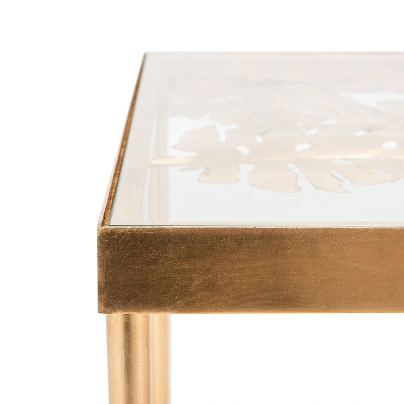 Table basse SAFFAVIEH Rianda feuille de palmier - 24 x 47,5 x 18 - 24Wx48Dx18H