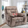 Grande poltrona reclinabile elettrica massaggiante con funzione di sollevamento, riscaldamento e portabicchieri a scomparsa