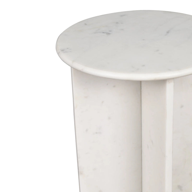 Table d'appoint contemporaine en marbre naturel fait main en forme de X Cecil 17.75, par JONATHAN Y.
