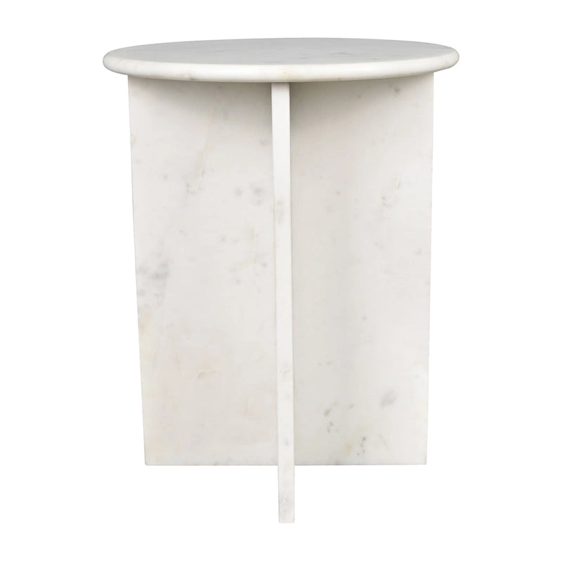 Table d'appoint contemporaine en marbre naturel fait main en forme de X Cecil 17.75, par JONATHAN Y.