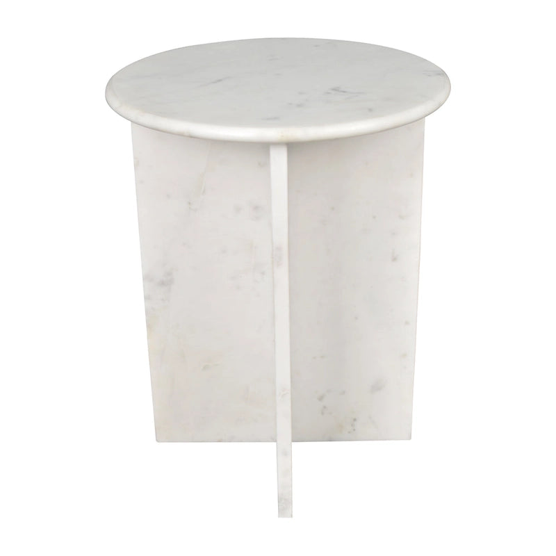 Table d'appoint contemporaine en marbre naturel fait main en forme de X Cecil 17.75, par JONATHAN Y.